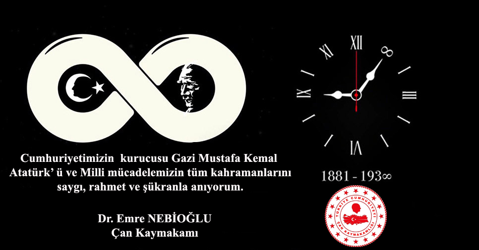 Kaymakamımız Dr. Emre Nebioğlu'nun 10 Kasım Atatürk'ü Anma Günü Mesajı